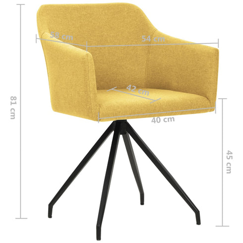 Swen Studio -  Swivel Dining Chairs 6 pcs Mustard Yellow Fabric (UK/IE/FI/NO only) (3x331513)